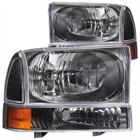 Anzo Usa 111080 Ford Excursion Superduty Headlights With Corner Lights Black A1R-111080